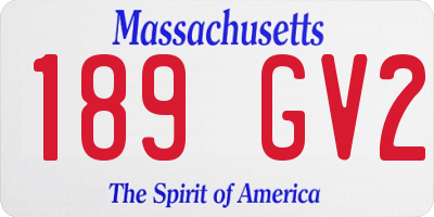 MA license plate 189GV2