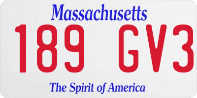MA license plate 189GV3