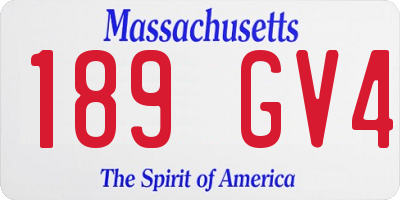MA license plate 189GV4