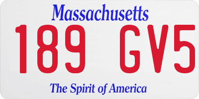 MA license plate 189GV5