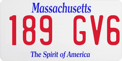 MA license plate 189GV6