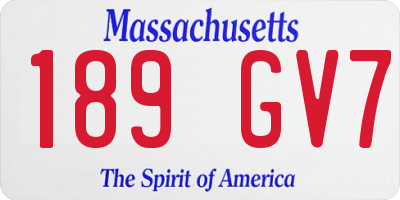 MA license plate 189GV7