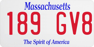 MA license plate 189GV8