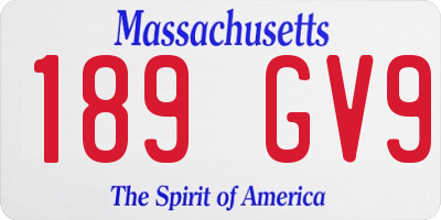 MA license plate 189GV9