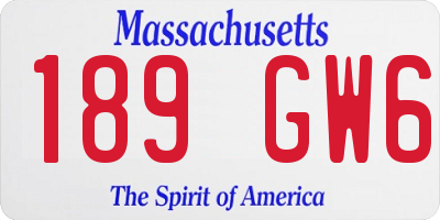 MA license plate 189GW6