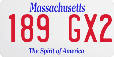 MA license plate 189GX2
