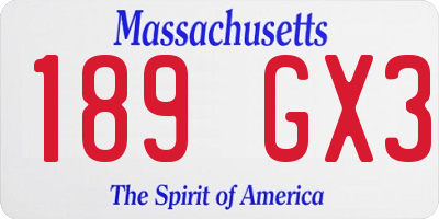 MA license plate 189GX3