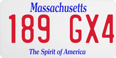 MA license plate 189GX4