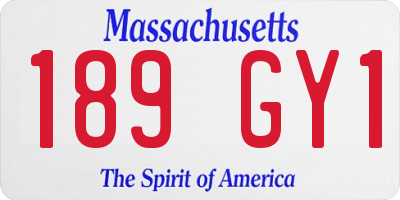 MA license plate 189GY1