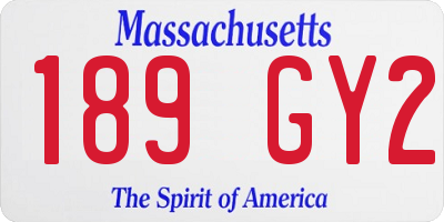 MA license plate 189GY2