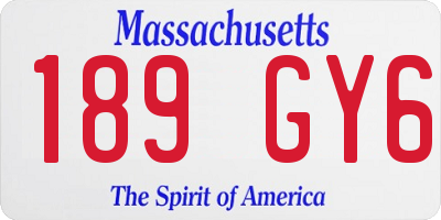 MA license plate 189GY6