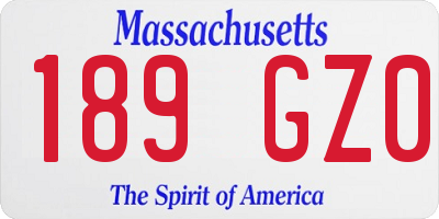 MA license plate 189GZ0