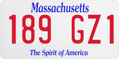 MA license plate 189GZ1