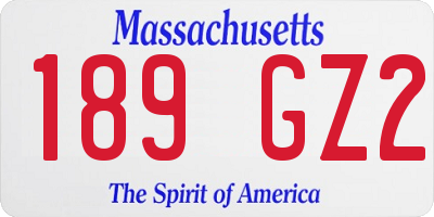MA license plate 189GZ2