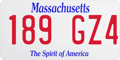 MA license plate 189GZ4