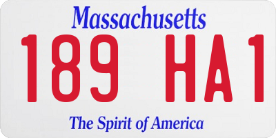 MA license plate 189HA1
