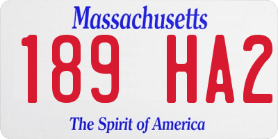 MA license plate 189HA2
