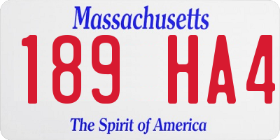 MA license plate 189HA4