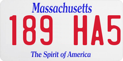 MA license plate 189HA5