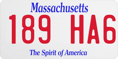 MA license plate 189HA6