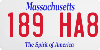 MA license plate 189HA8
