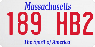 MA license plate 189HB2