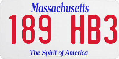 MA license plate 189HB3