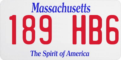MA license plate 189HB6