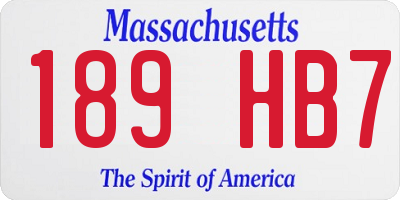MA license plate 189HB7
