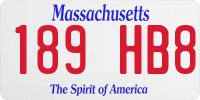 MA license plate 189HB8