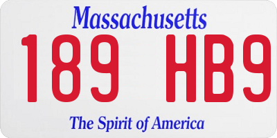 MA license plate 189HB9