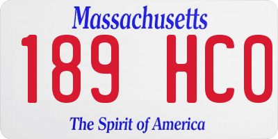 MA license plate 189HC0