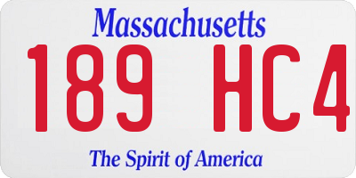 MA license plate 189HC4