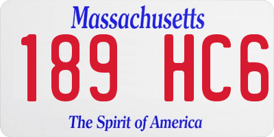MA license plate 189HC6