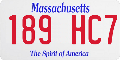 MA license plate 189HC7