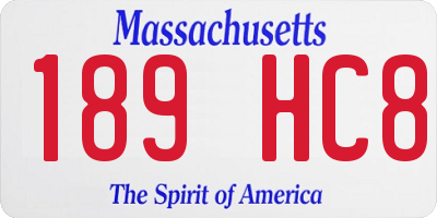 MA license plate 189HC8
