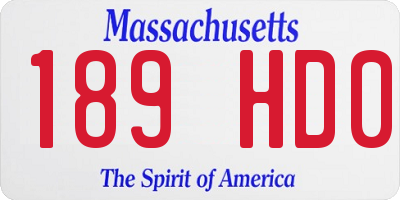 MA license plate 189HD0