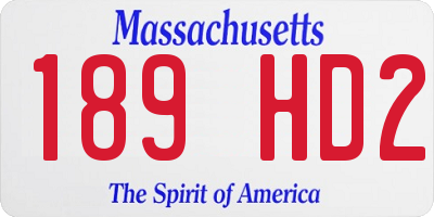 MA license plate 189HD2