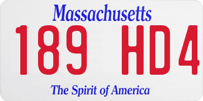 MA license plate 189HD4