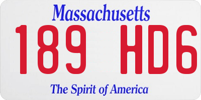 MA license plate 189HD6
