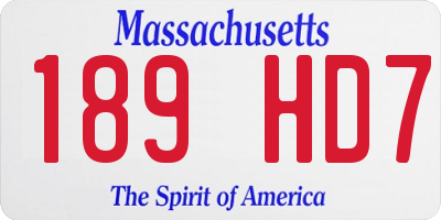 MA license plate 189HD7