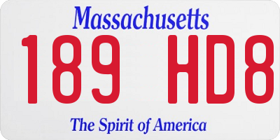 MA license plate 189HD8