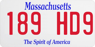 MA license plate 189HD9