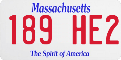 MA license plate 189HE2