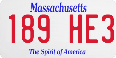 MA license plate 189HE3