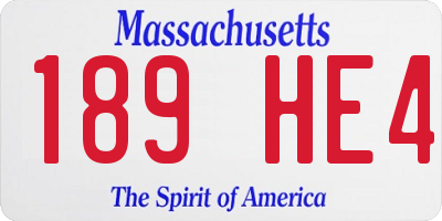 MA license plate 189HE4