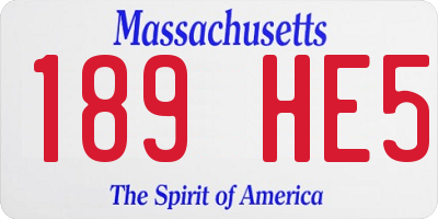MA license plate 189HE5