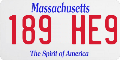 MA license plate 189HE9