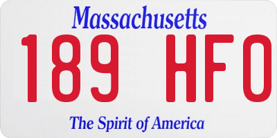 MA license plate 189HF0