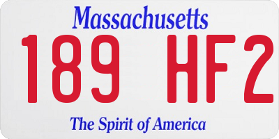 MA license plate 189HF2